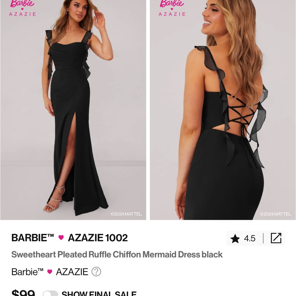 Azazie Barbie Black Bridesmaid Dress